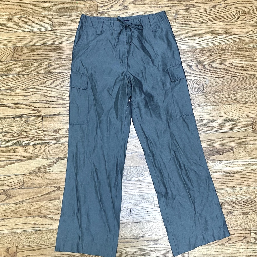 French Connection wide legged trousers in grey.